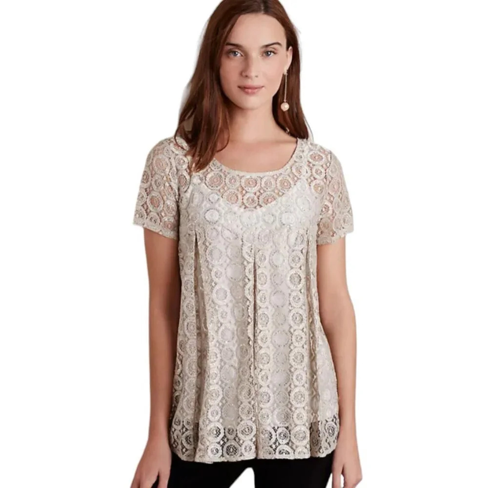 Anthropologie Akemi + Kin  Lyra Crochet Blouse